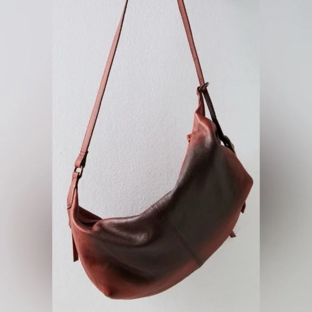 Free People Rumble Leather Sling Bag in Dark Roast - Picture 4 of 10